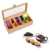 Wooden Tea Bag Organizer with Flip-Top Lid