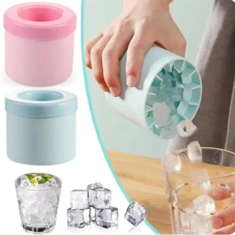 1pc Silicone Ice Cube Mold Round Ice Bucket Summer Homemade DIY Refrigerator Freeze Ice Maker Creative Ice Cube Mold