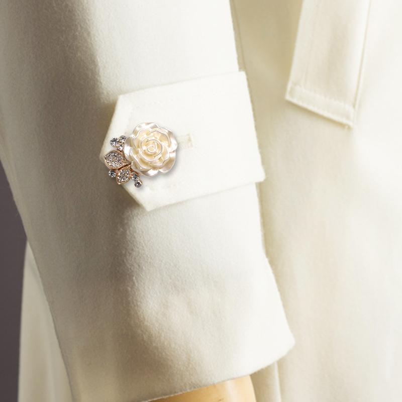 1 шт. Аксессуары Свадебная Пуговица Украшение Подарок Ювелирные изделия Гальванопокрытие Форма Розы Стразы Запонки Изысканные 30/40x17мм