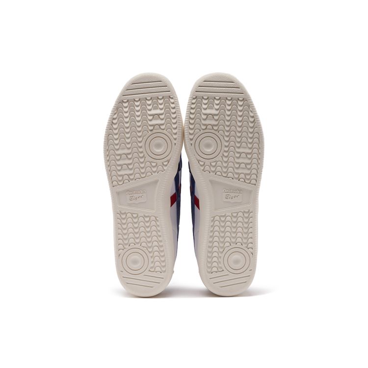 Onitsuka Tiger Unisex Tokuten White Beige Red Blue Leather Lace-Up Sneakers 1183C095-100
