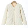 Short Diamond Grid Cotton Jacket for Middle-aged and Elderly Women Lightweight Small Cotton Jacket