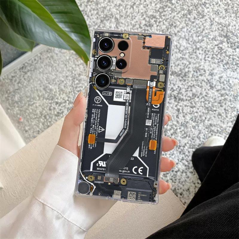 Задняя плата телефона Чехол для телефона S25Ultra Для Samsung Galaxy S25 S24 S23 S21 Ultra S20 FE S22 Plus S24FE A56 A55 Прозрачный чехол