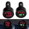 Car Adapter Charger Cigarette Lighter 12V 24V Digital Voltmeter Thermometer 2in1 Car Battery Monitor Volt Tempe Meter
