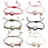 Ceramic Cat Pendant Chinese Style Jewelry Red Braided Rope Women Hand Ring Maneki Neko Bracelet