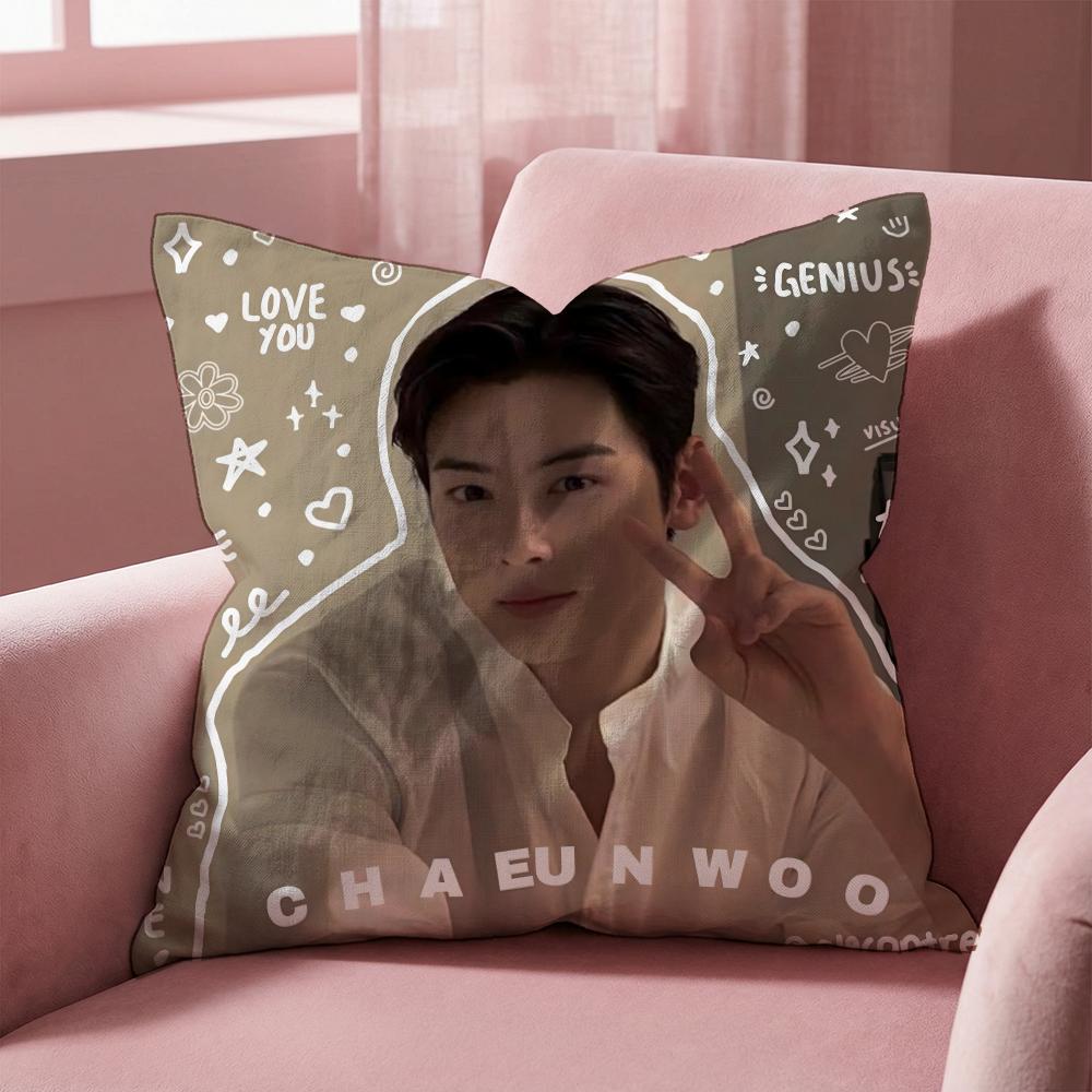 Чехол на подушку C-Cha Eun Woo SINGER для дома и автомобиля - Двусторонний, мягкий и прочный для ежедневного использования