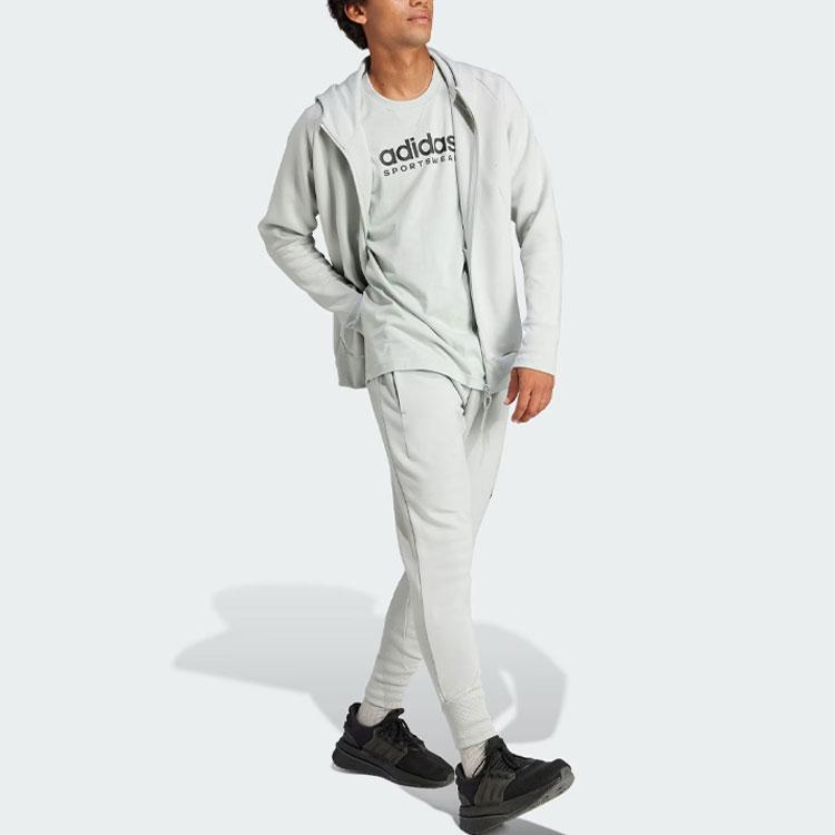 adidas ЗНЕ. Премиальная куртка-олимпийка с капюшоном на молнии для мужчин, серебристо-серая IN5094