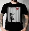 Banksy Разорванный воздушный шар Девочка Классическая футболка ВСЕ РАЗМЕРЫ УНИСЕКС