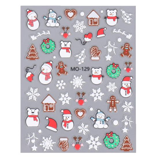 Наклейки для дизайна ногтей с Рождеством, ультратонкие самоклеящиеся, мультяшный снеговик, медведь, снежинка, гном, милые наклейки, аксессуары для маникюра «сделай сам», Новый год, праздник