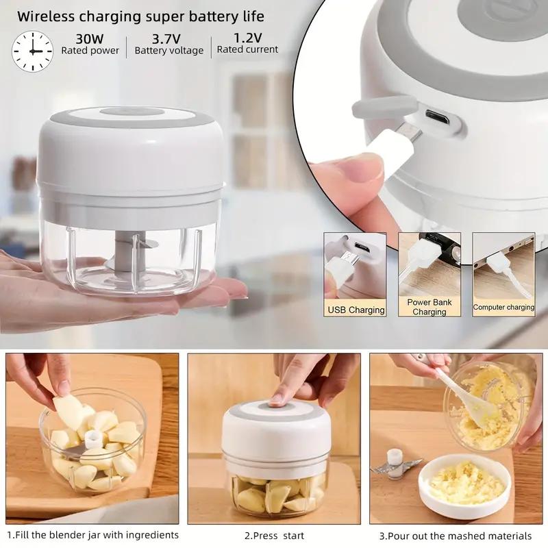 Electric Kitchen Food Chopper Mini Garlic Masher Crusher Machine USB Portable Meat Grinder Vegetable Chopper for Kitchen Gadgets