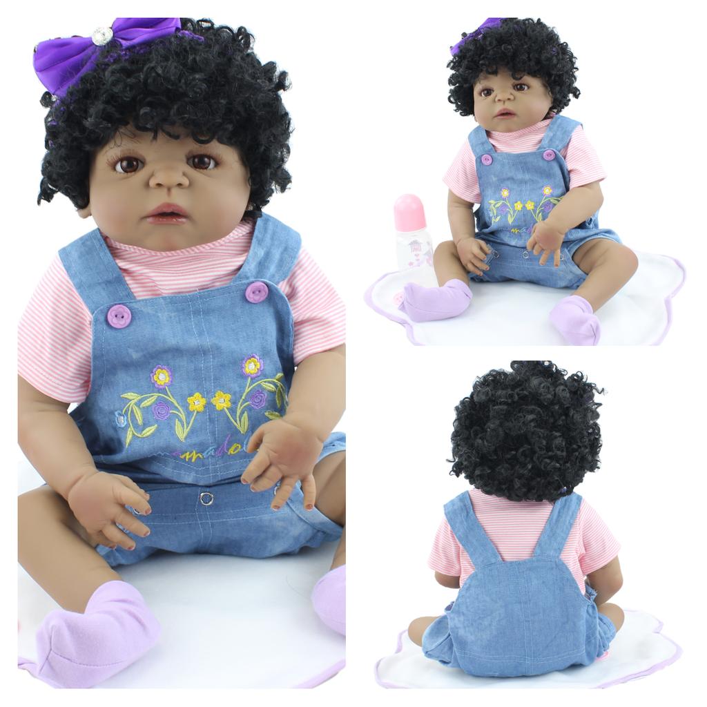 55 см полностью силиконовая кукла реборн для девочек, как настоящие длинные волосы, платье принцессы для малышей Bebe, Boneca, подарок на день рождения