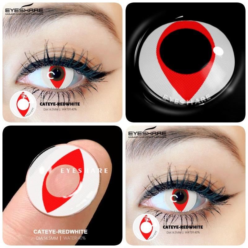 1 Pair Halloween Contact Lenses for Eyes Cosplay Lenses Anime Lenses Anime Accessories Lenses Black Lenses White Lenses