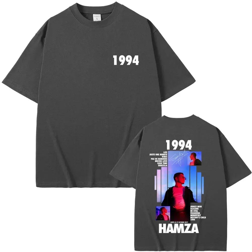 Rapper Hamza 1994 Tour Album 2025 T Shirts Unisex Wounisex Fashion Cotton Vintage Short Sleeve Tshirt Hip Hop Oneck Tees Streetwear