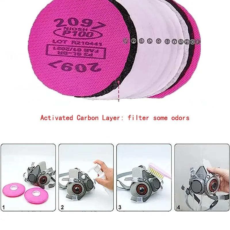 Reusable 6200 Respirator Gas Mask Half Face with 2097 Filter Goggles Sets for Epoxy Dust Paint Organic Vapor Welding Grinding