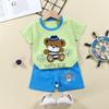 2023 Summer Cotton Children's Short Sleeve T-shirt Set Baby Short Sleeve Shorts Two-piece Set