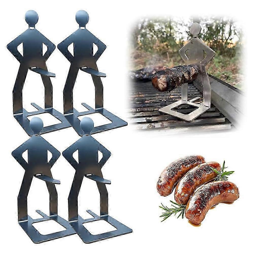 Funny BBQ Sausage Holder, Stainless Steel Sausage Roaster, Grill Accessory Barbecue Hot Dog Stand for Camping Outdoor Parties