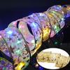1-10M Christmas luminous lights decoration golden Ribbon Fairy String Lights for Home Party Christmas tree supplies decor