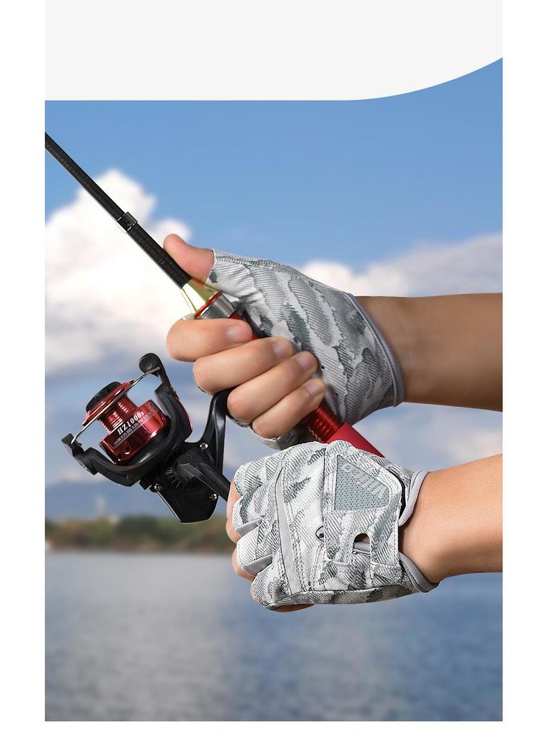 Летние дышащие рыболовные перчатки Vilico с открытыми пальцами - мягкие и приятные к коже для рыбалки на открытом воздухе