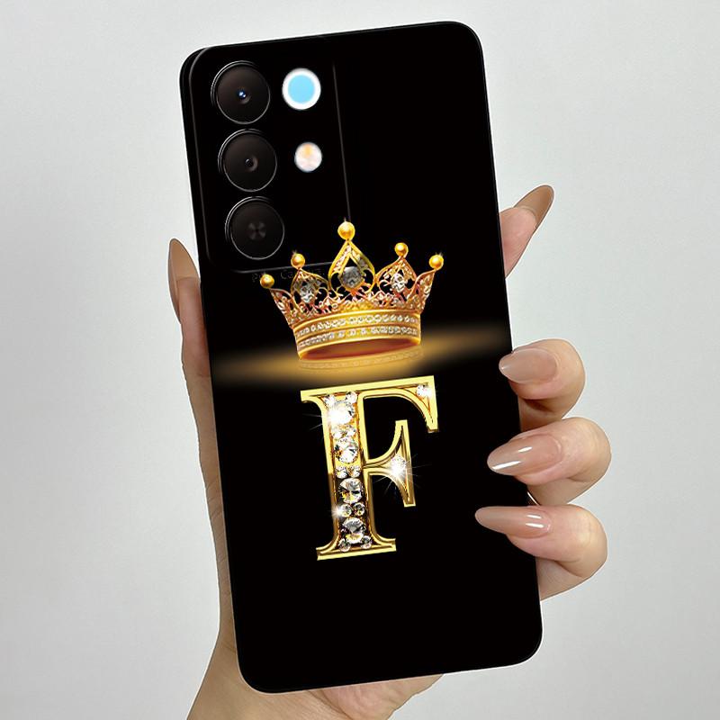 Для Realme 15X C85 5G Чехол для телефона с короной и начальной буквой для пары Realme15X RMX5250 RMX5253 Мягкий силиконовый ТПУ Защитный чехол для объектива