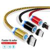 Magnetic USB Cable LED Micro USB Type C Fast Charging Type-C for Huawei IPhone Samsung