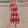 Женское летнее платье в стиле пэчворк на тонких бретельках для пляжного отдыха в винтажном стиле с карманами