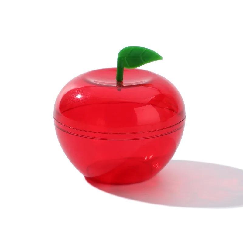 Рождественская вечеринка Дизайн яблока Конфеты Печенье Коробки для хранения Красный пластиковый Органайзер для закусок Еда Мини-контейнер для угощений Праздничный декор стола