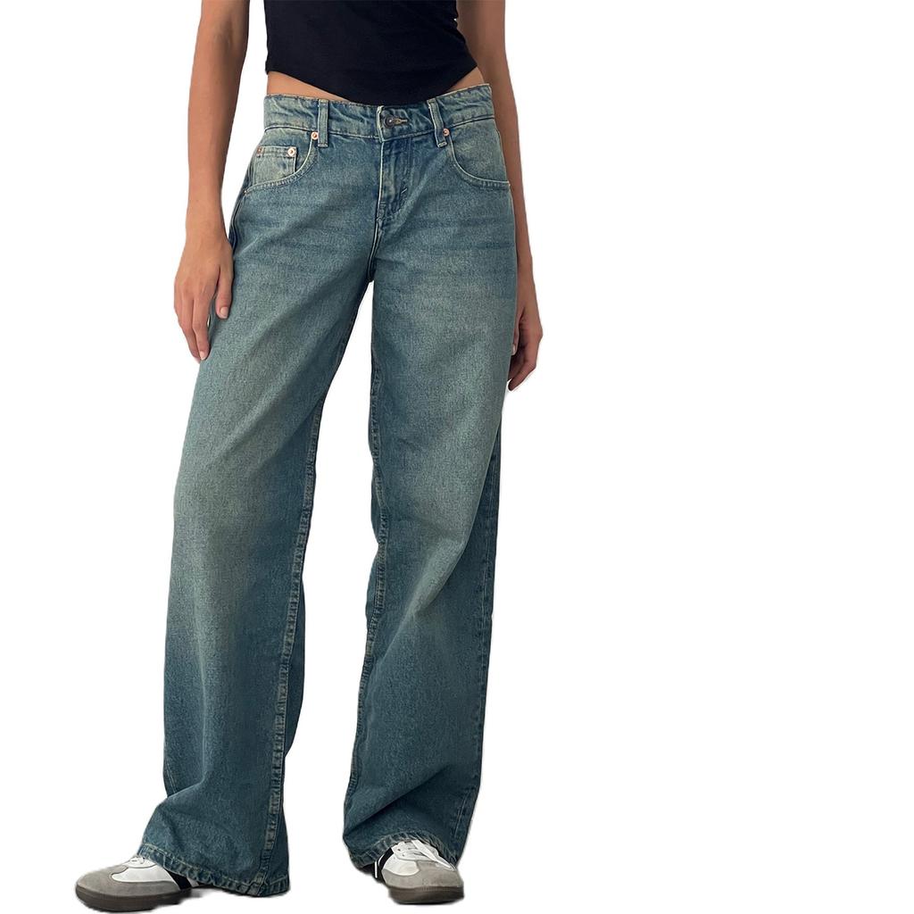 Baggy Jeans for Women Trendy Low Rise Casual Straight Leg Boyfriend Jeans Denim Pants with Pocket Streetwear