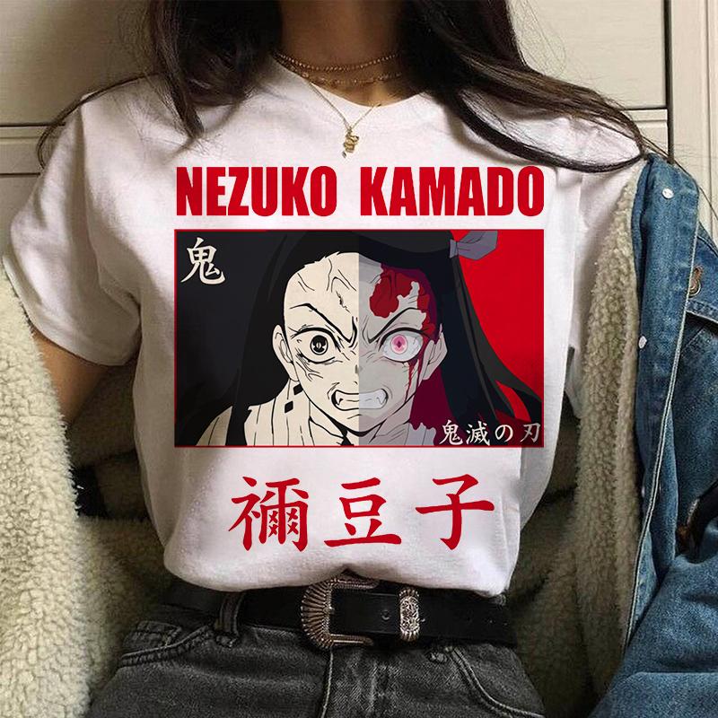 Nezuko Demon Slayer Anime T Shirt Comics Japanese Graphic Printed Cartoon Streetwear Top Oversized Tee Female/Man T-Shirt