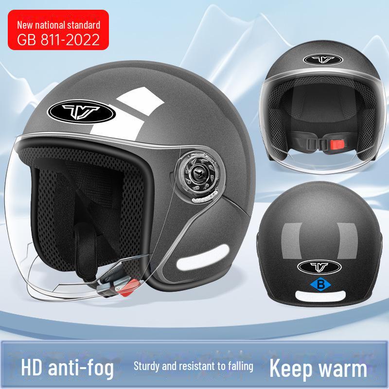 3C Certified Electric Motorcycle Helmet: Unisex Half Helmet for All Seasons, Provides Summer Ventilation and Winter Warmth