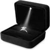 Velvet Ring Holder Case Square Shape Jewelry Organizer Box LED Ring Jewelry Box  Anniversary