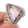 Натуральный аметрин драгоценный камень ручная работа 925 чистое серебро ювелирное кольцо размер 5.5 I3Q22