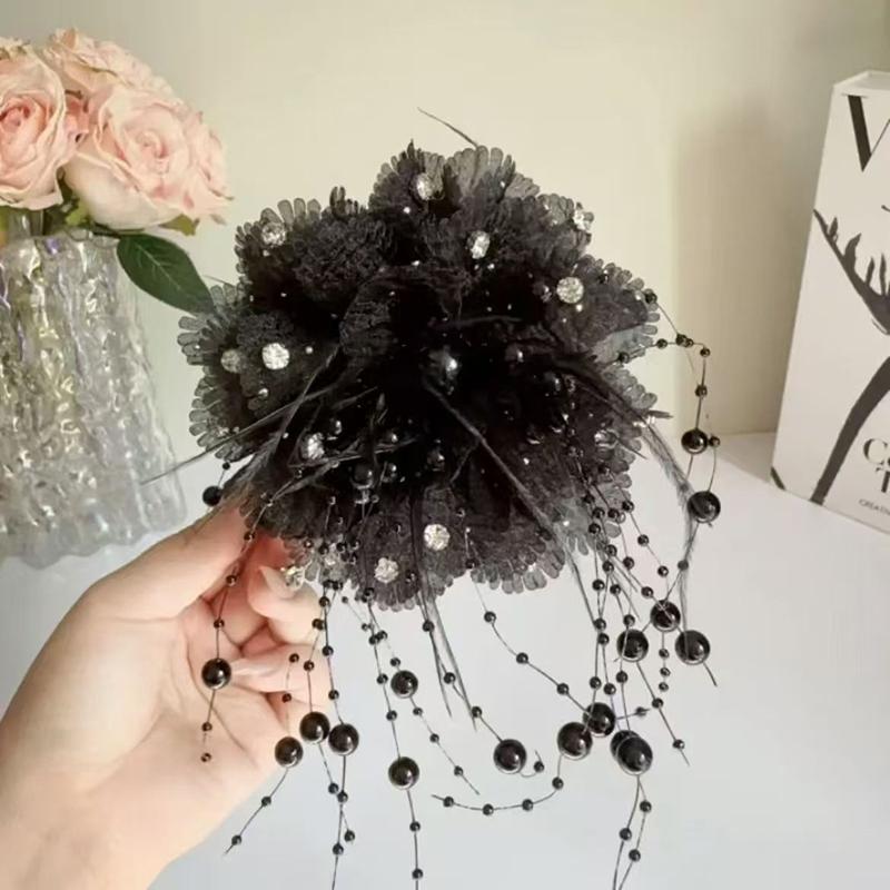 Элегантная сетчатая цветочная заколка для волос для женщин Элегантная заколка-кисточка в виде акулы Модные аксессуары для волос для девочек