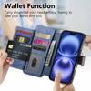 For iPhone 17 Magnetic Leather Case with Detachable RFID Blocking Zipper Wallet Cover