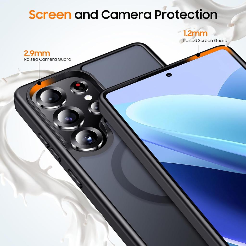 Magnetic Case For Magsafe Mag Safe Samsung Galaxy S25 Ultra 5G 2025 S24 FE S23 Plus S22 Slim Translucent Matte Black Shockproof Phone Cover Accessory