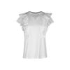 Summer Women Hollow Out White Shirt Ruffled Solid Blouse Tops