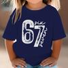 Kids Vintage Six Seven Tshirt Number 67 with Six Seven Print Tee Girl Boy 7th Birthday Tshirts Soft Cotton Tee Top