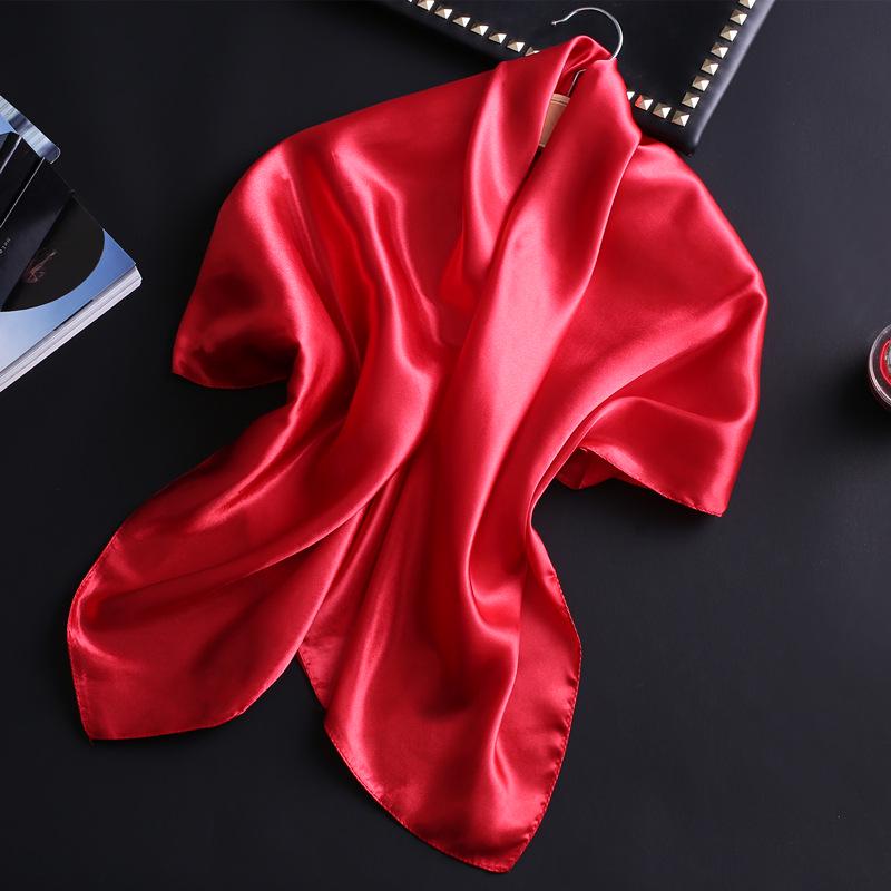 Solid Color Shawls Wraps Women Bandana Head Scarf 90cm Fashion Kerchief Neck Scarves