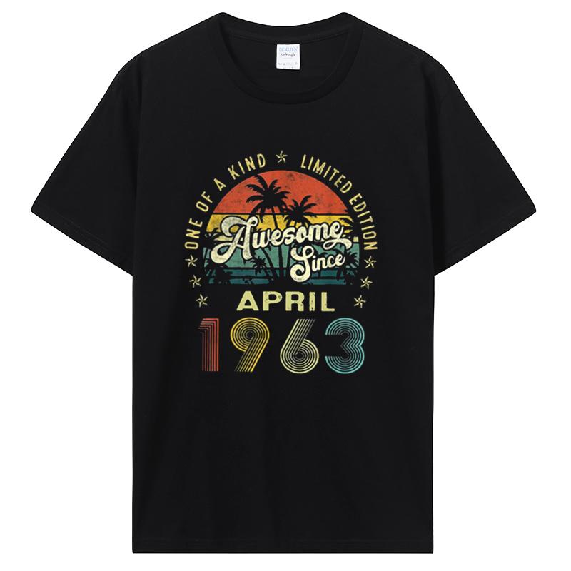 Awesome Since April 1963 Limited Edition Retro Sunset T-shirt