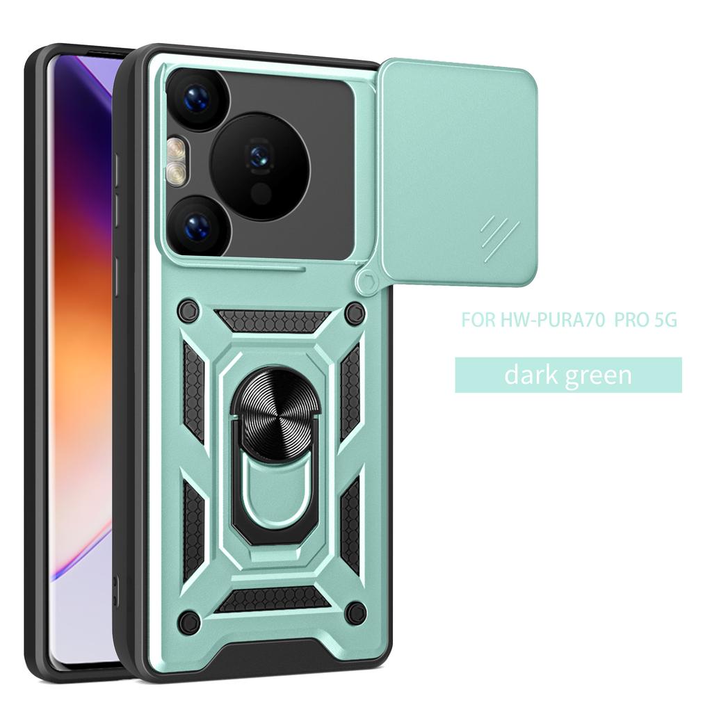 Чехол для Huawei Pura 80 Чехол для телефона Huawei Pura 80 Pro + Pura 80 Ultra Магнитное кольцо-держатель Бронированная задняя крышка со шторкой для защиты камеры