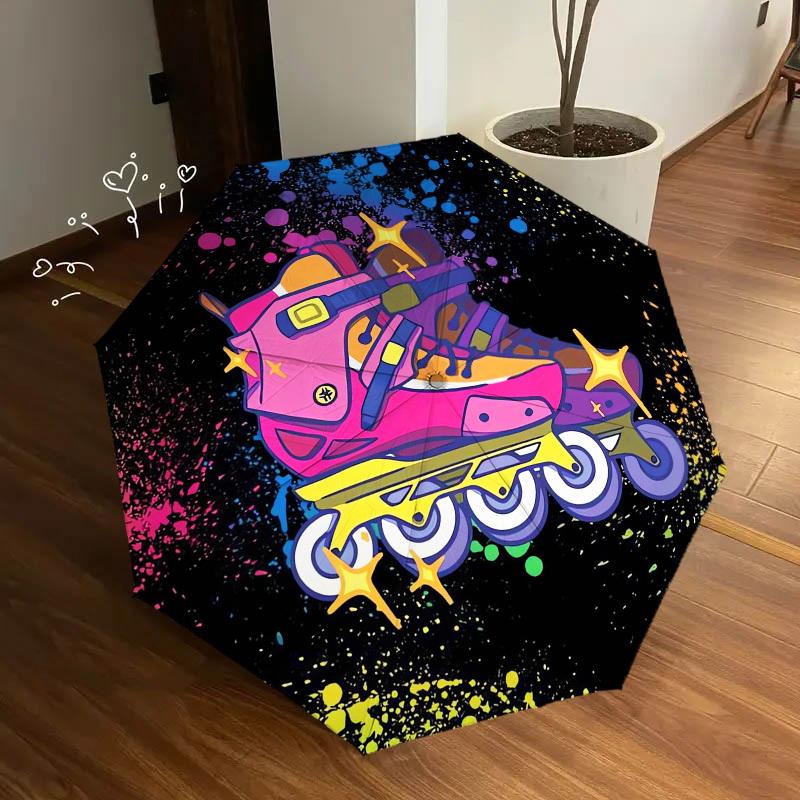 1pc Roller Skate, Cosmic Themed High-quality Umbrella,Automatic Opening and Closing Umbrella,Multi-functional Umbrella G0811250