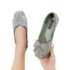 Flat-bottomed Pearl Bow Single Shoes Women's New Temperament Soft-soled Lazy One-pedal Ladyshoes