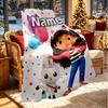Personalisierte Decke mit Gabby's Puppenhaus-Druck und individuellem Namen, Heimdekoration, Schlafzimmer, Sofa, Camping, Couch, Geschenke für Geburtstag Weihnachten