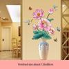 Chinese Style Classical Vase Flower Wall Sticker Rose Lotus Butterfly Decoration Decals Removable Wall Art Home Decor