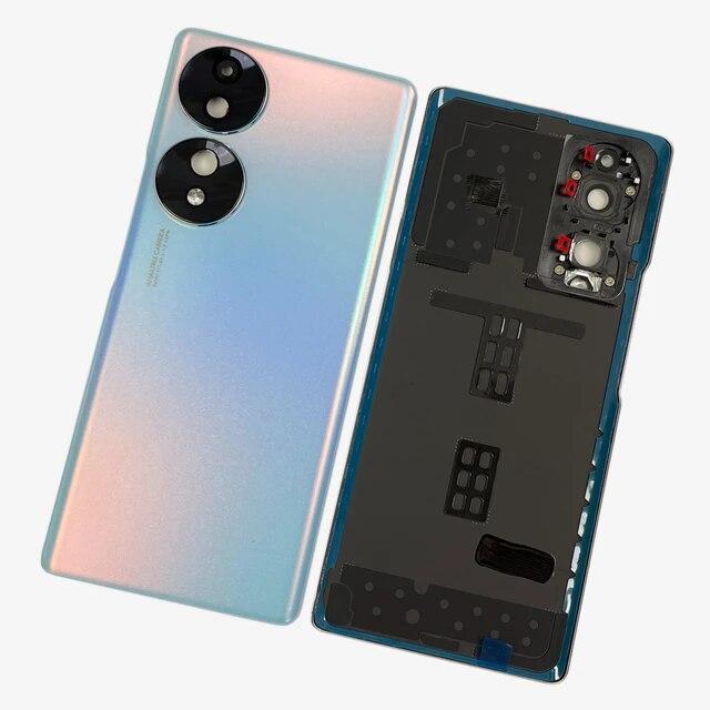 Задняя дверца аккумуляторного отсека для Honor 70, задняя крышка, корпус объектива камеры, клейкие детали для ремонта смартфона, новинка