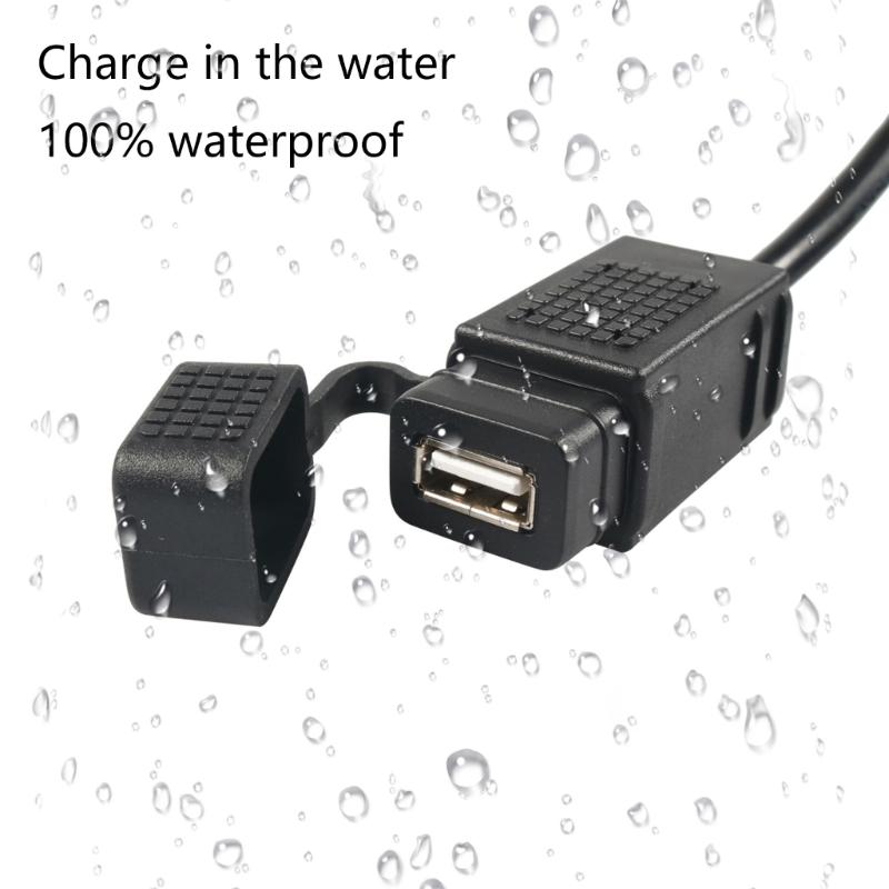 Водонепроницаемый USB-зарядник для мотоцикла 2.1А, кабель-адаптер SAE на USB для зарядки телефона, планшета, навигатора