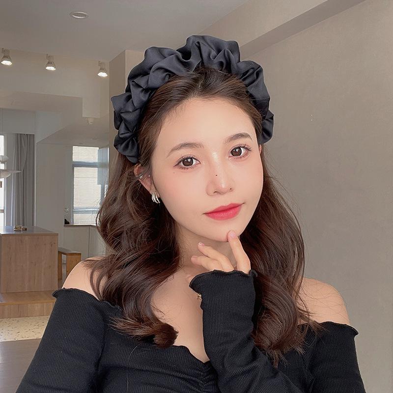 Повязка на голову вафельная конфетного цвета: Высокая тулья, Улучшенная губка для умывания лица, Широкий обруч для волос для ранней весны.