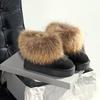 Winter Round Toe Plush Snow Boots for Women Chunky Furry Woman Shoes Comfortable and Elegant Non Slip Fashion Work Ankle Sale