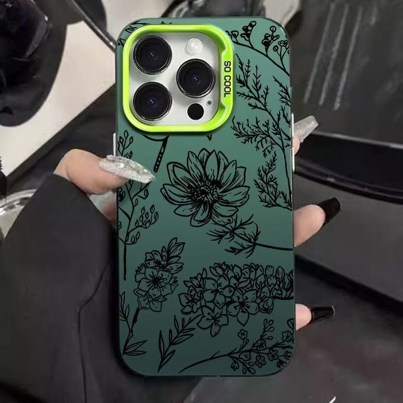 Новый тренд - черный цветок подходит для чехла на мобильный телефон iphone16 11 Apple 15promax/1413pro16.
