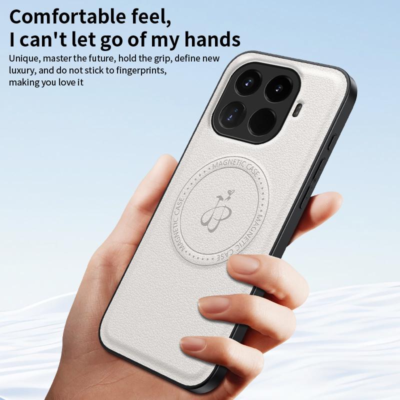 Беспроводная зарядка Магнитный чехол для Xiaomi 15T Mi 15 15T Pro 5G Защитная крышка ПУ кожа Жесткая задняя крышка Coque Funda
