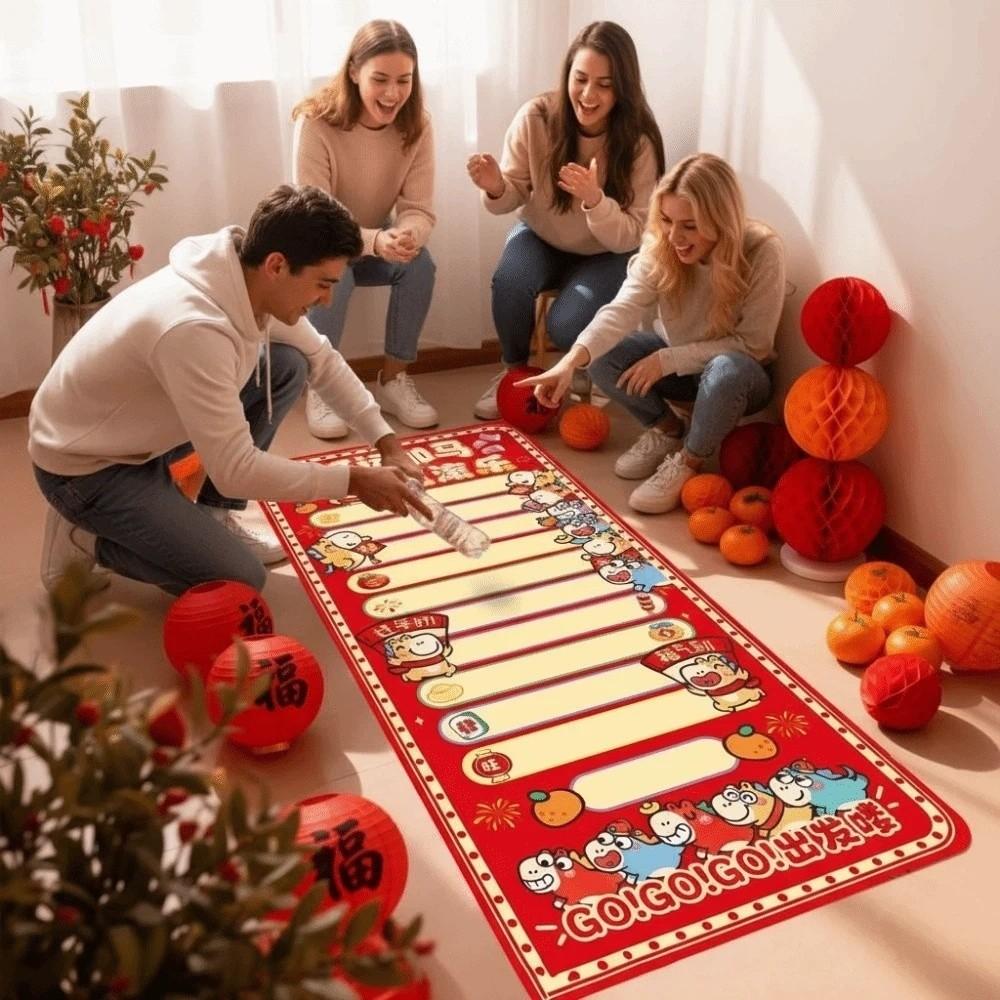 Gift Marker Pen New Year Game Carpet DIY Floor Rolling Game Props  Activity Decoration Supplies