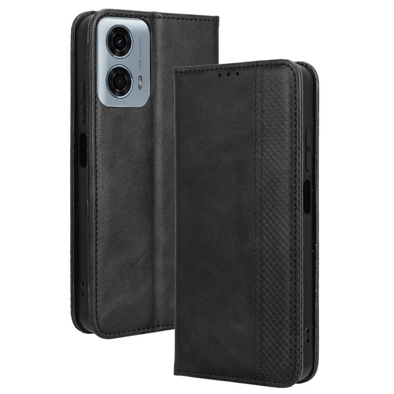 Flip Cover For Motorola G45 5G/G34 5G/G55/G35/G75 Leather Case [Flip Vintage Leather] Wallet Shockproof Durable Retro Phone Case